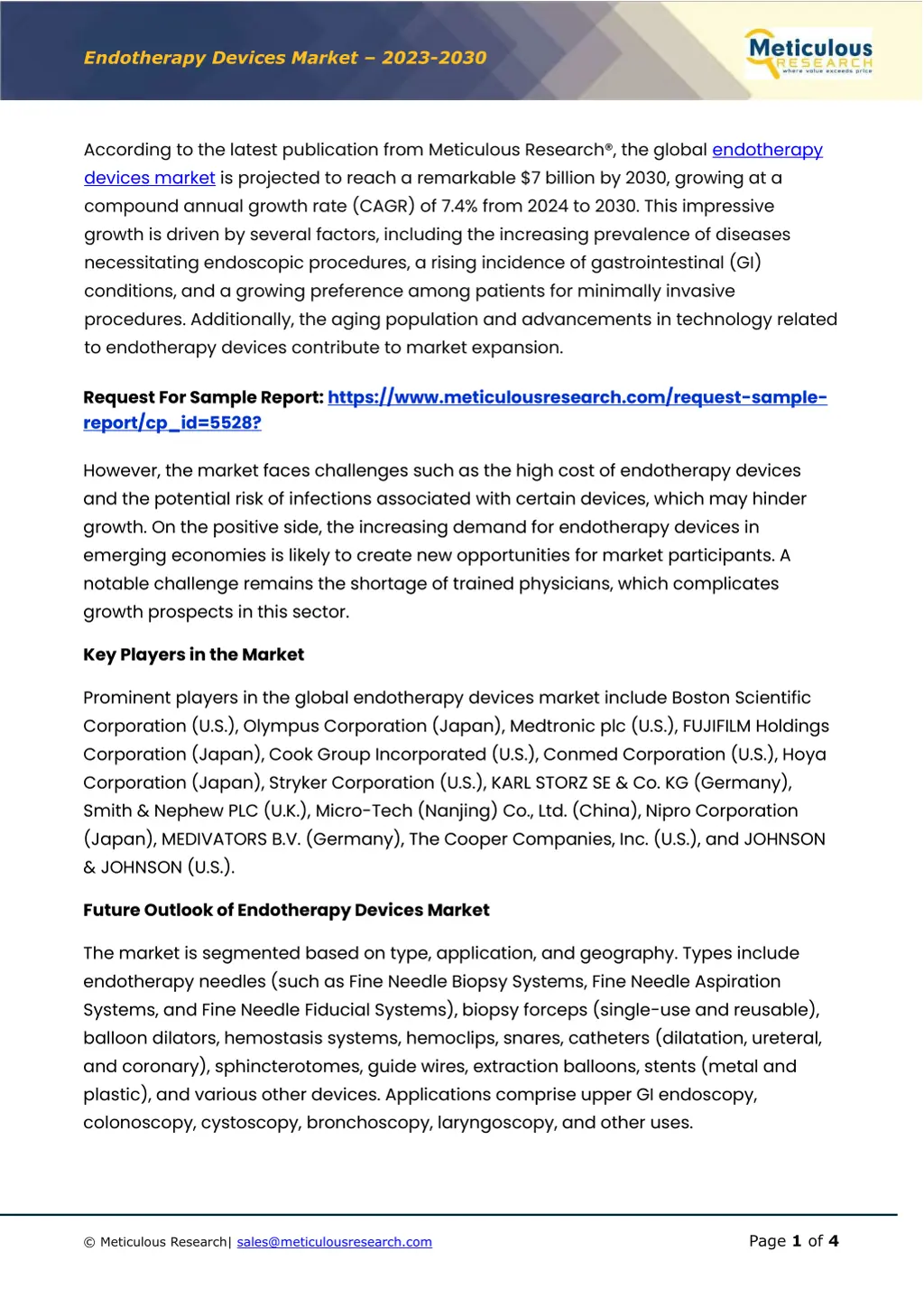 endotherapy devices market 20 2 3 20 3 0