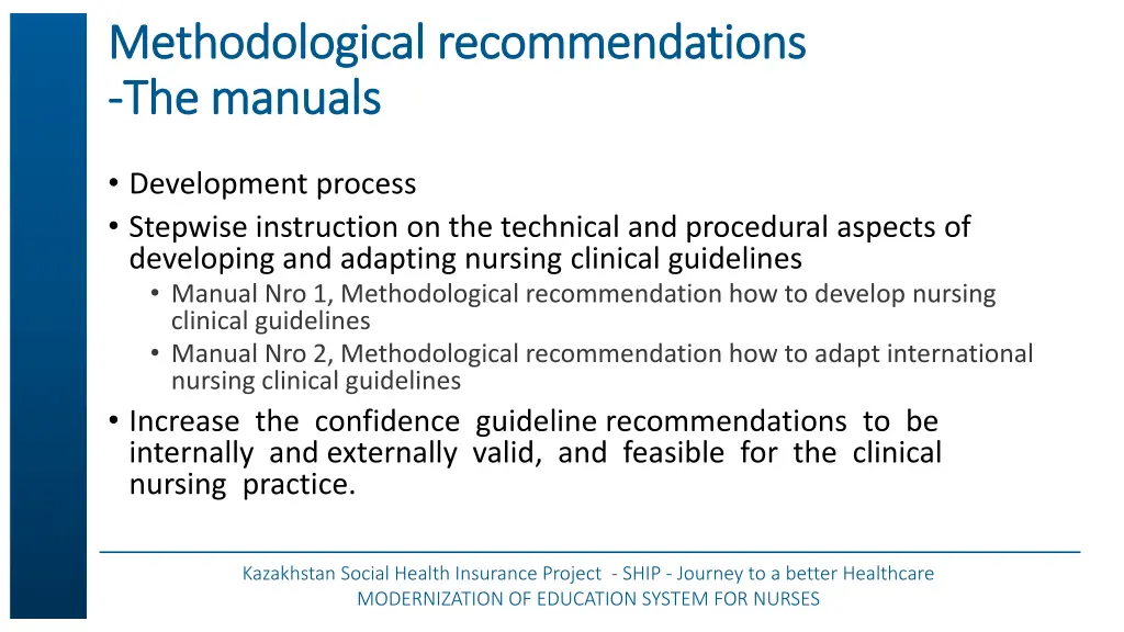 methodological methodological recommendations