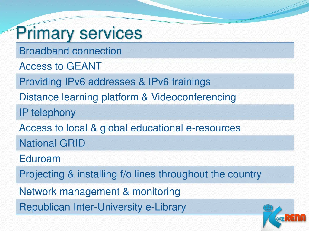 primary services broadband connection access