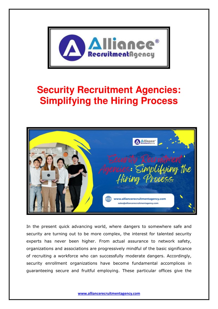 security recruitment agencies simplifying
