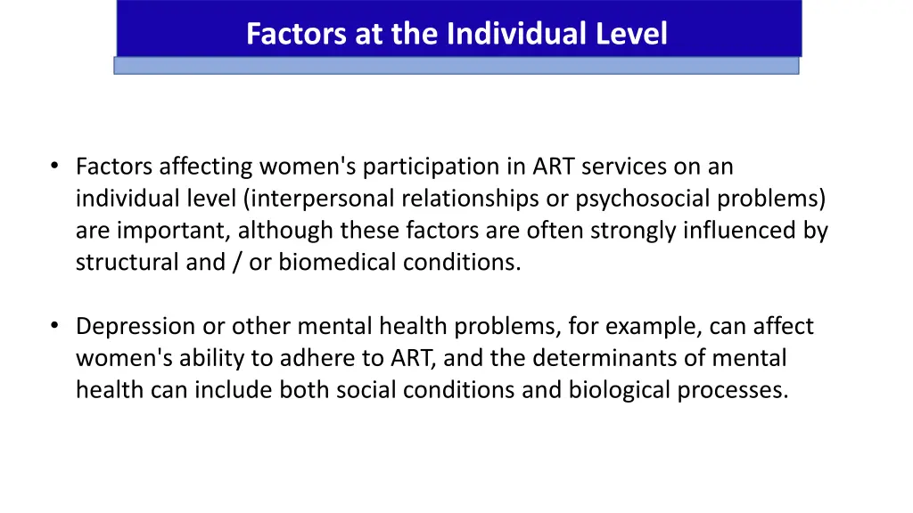 factors at the individual level