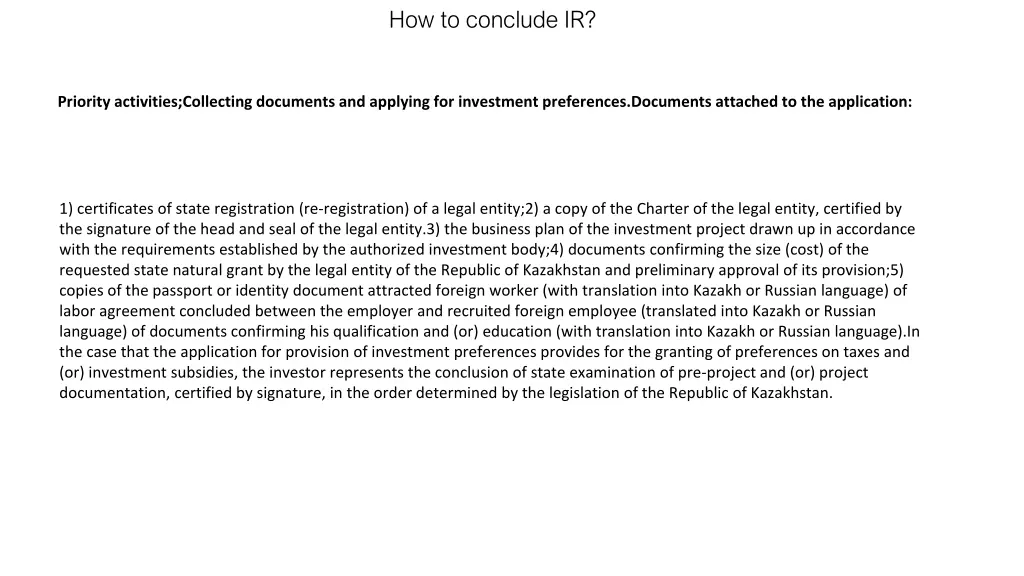 how to conclude ir