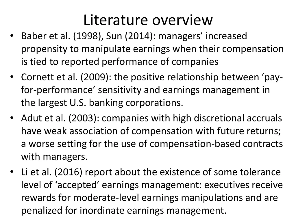 literature overview