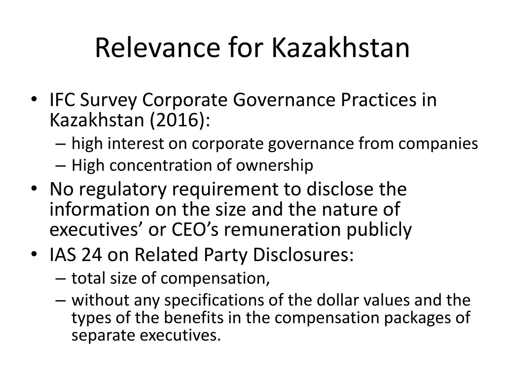 relevance for kazakhstan