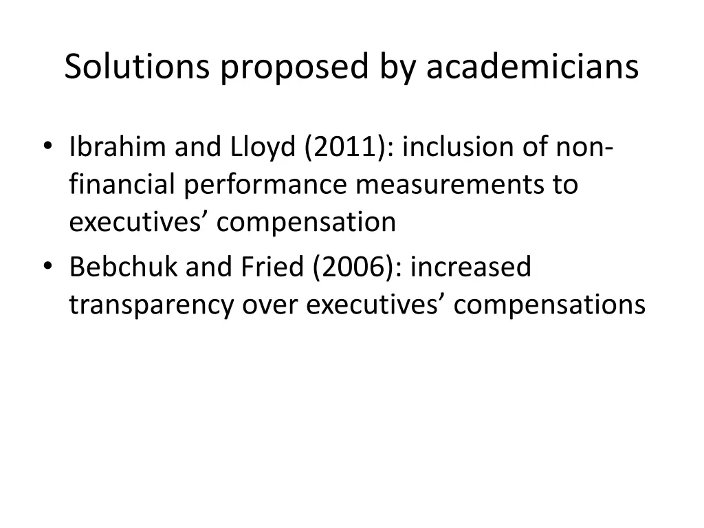 solutions proposed by academicians