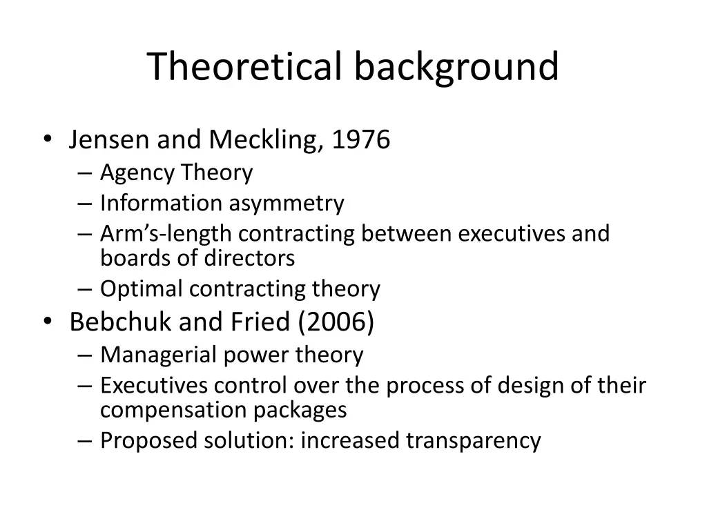 theoretical background