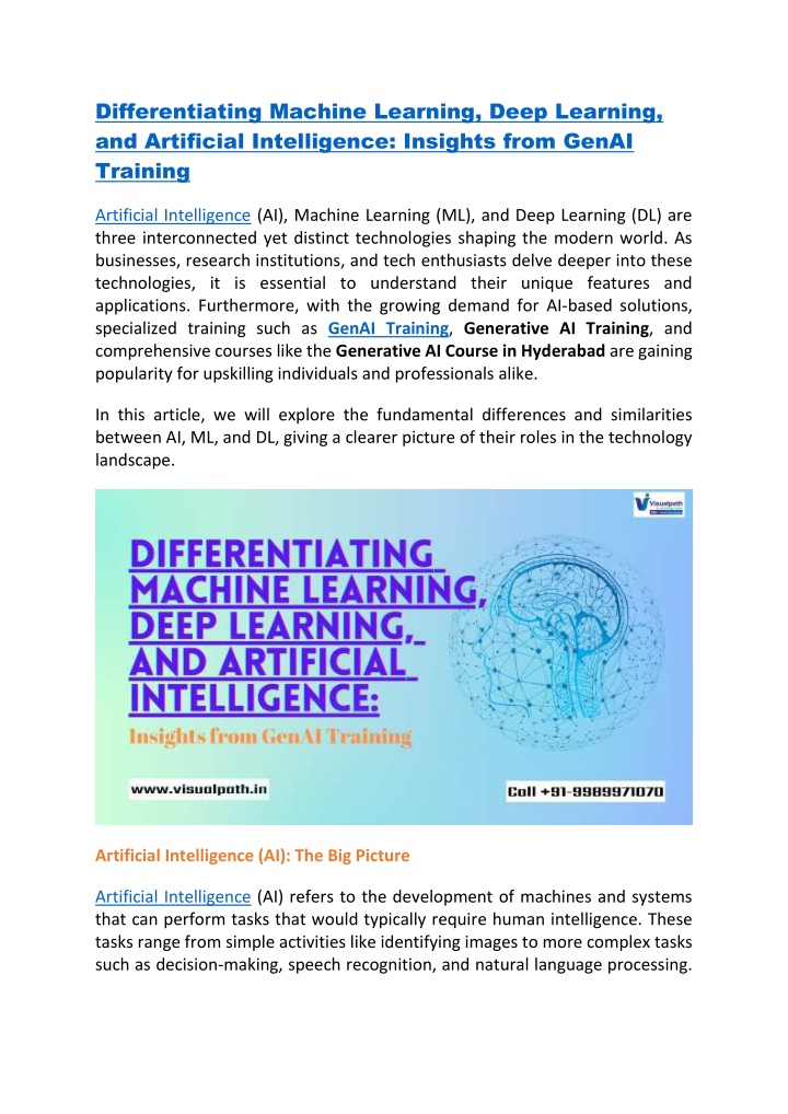 differentiating machine learning deep learning