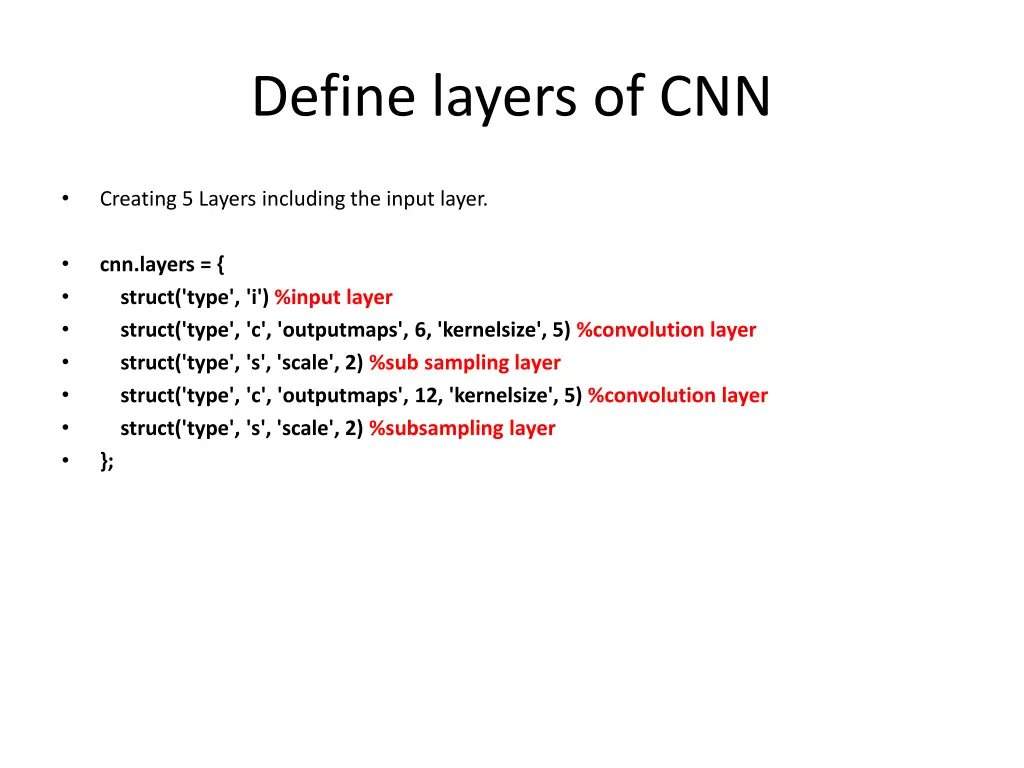 define layers of cnn