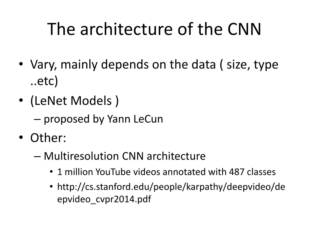 the architecture of the cnn