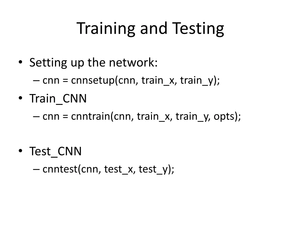 training and testing