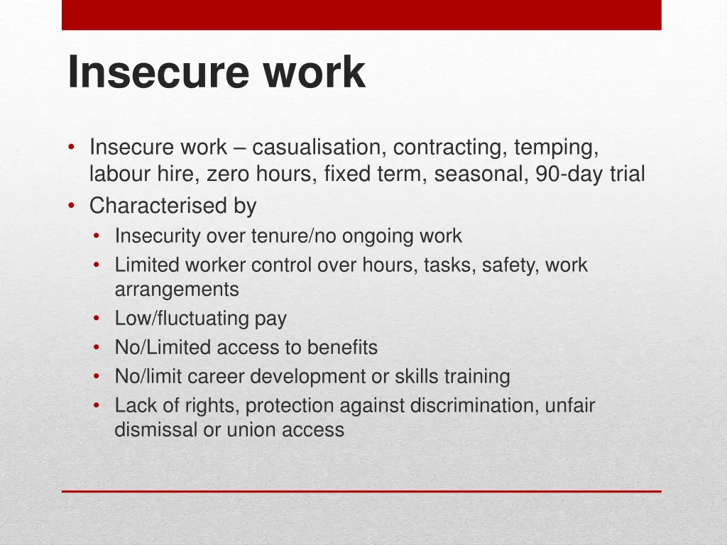 insecure work