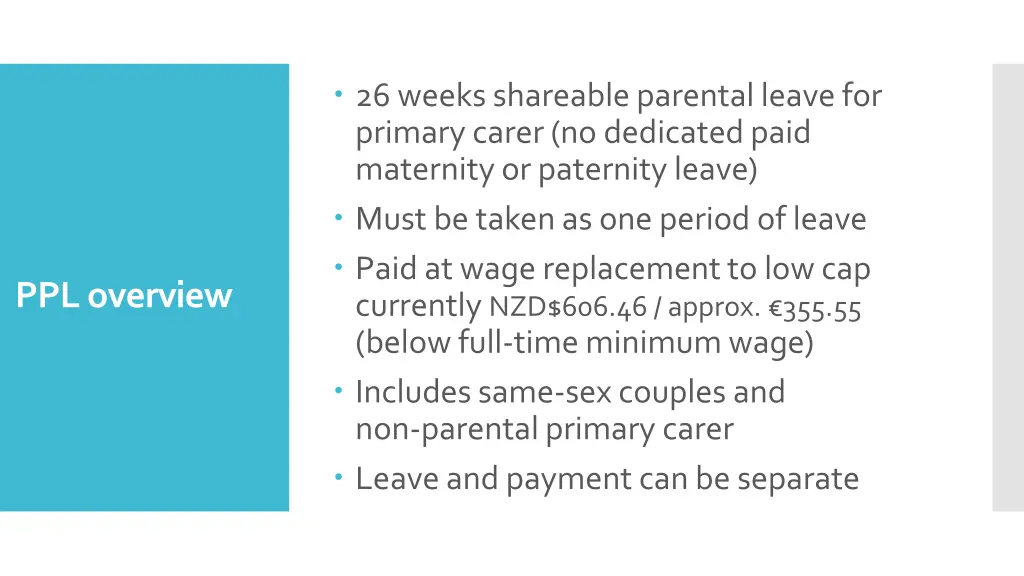 26 weeks shareable parental leave for primary