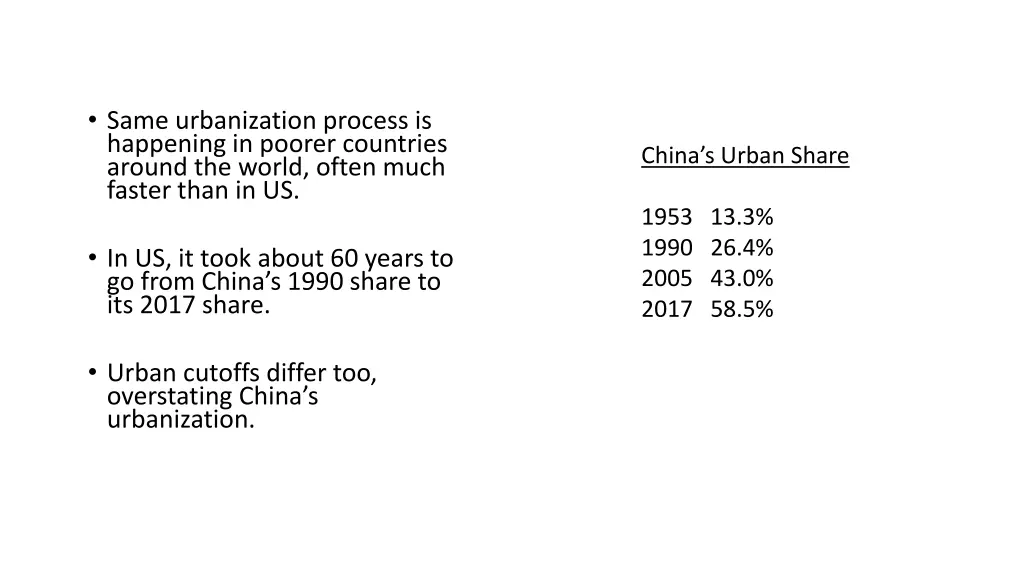 same urbanization process is happening in poorer