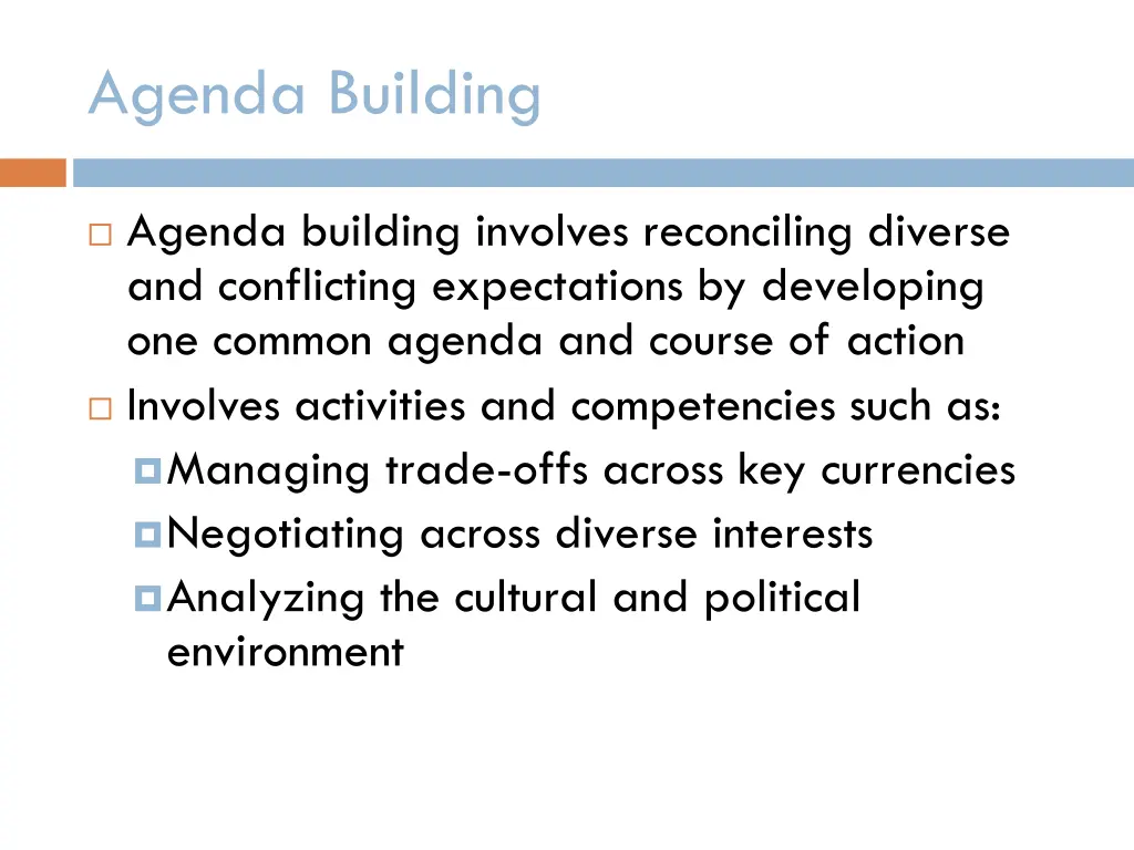 agenda building