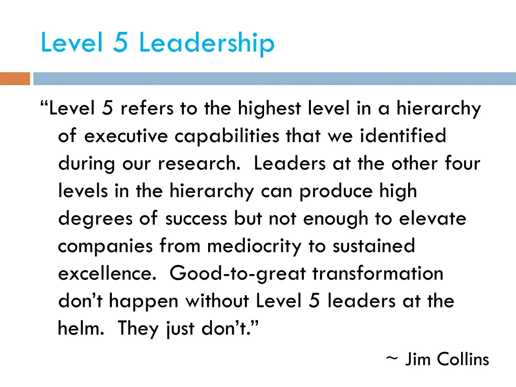 level 5 leadership