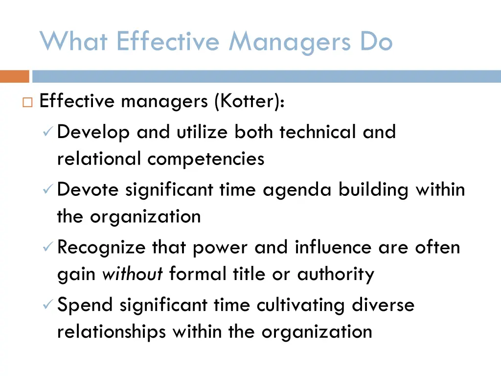 what effective managers do