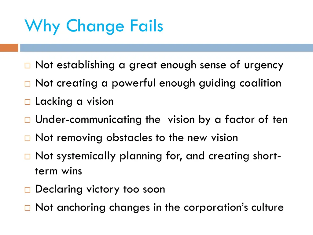 why change fails