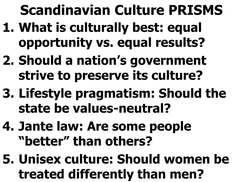 scandinavian culture prisms 1 what is culturally