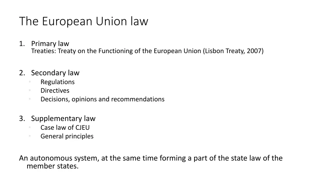 the european union law