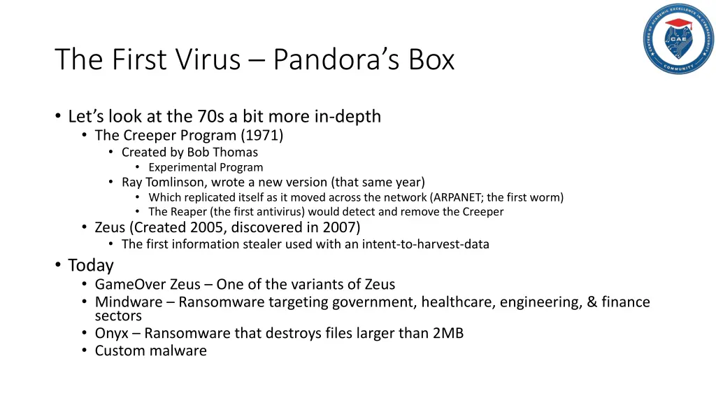 the first virus pandora s box