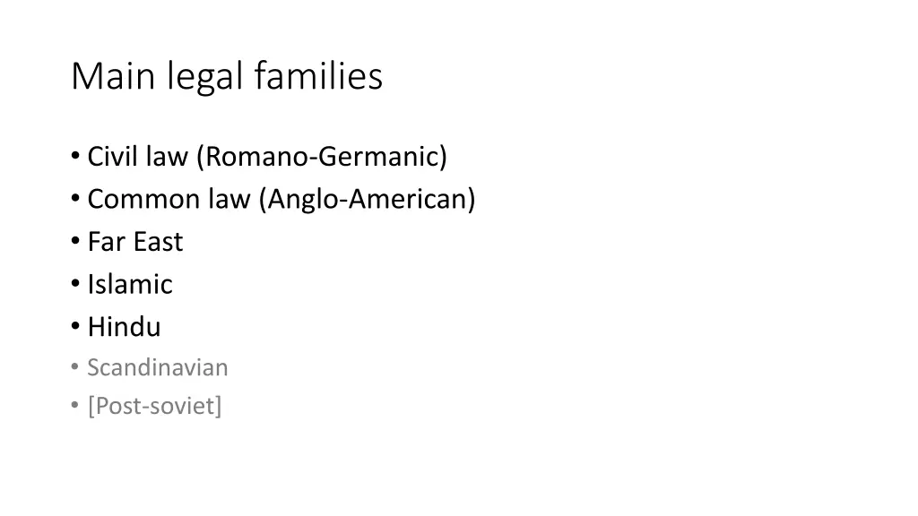 main legal families