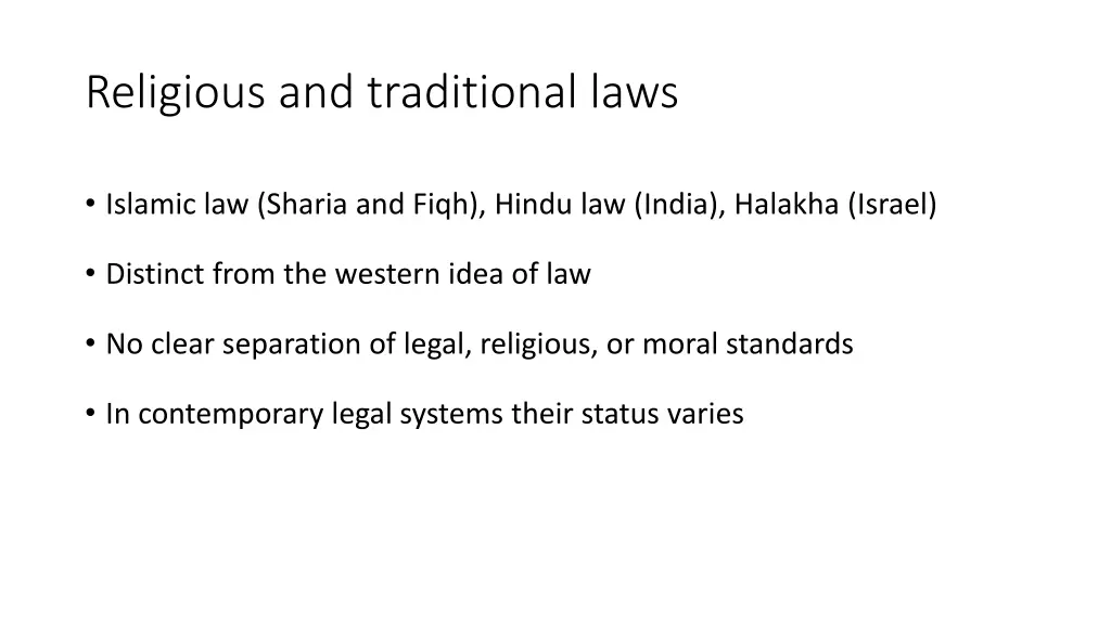 religious and traditional laws