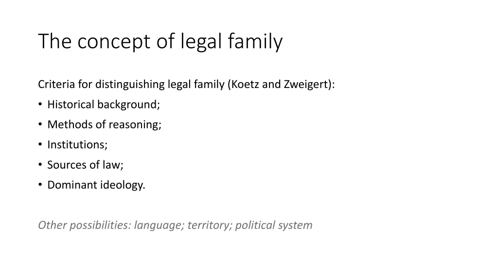 the concept of legal family