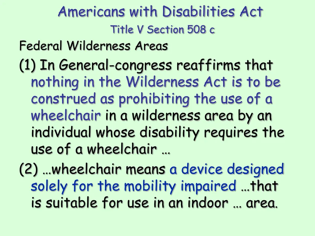 americans with disabilities act title v section