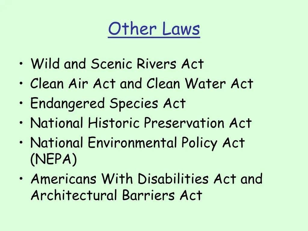 other laws