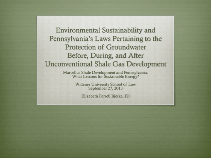 environmental sustainability and pennsylvania