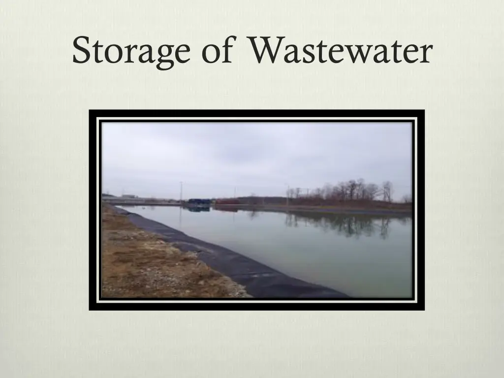 storage of wastewater