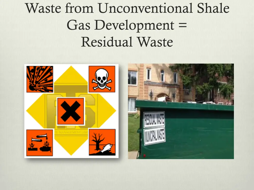 waste from unconventional shale gas development