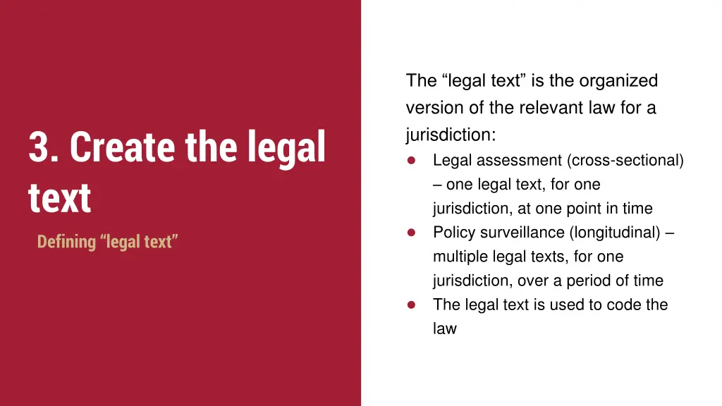 the legal text is the organized version