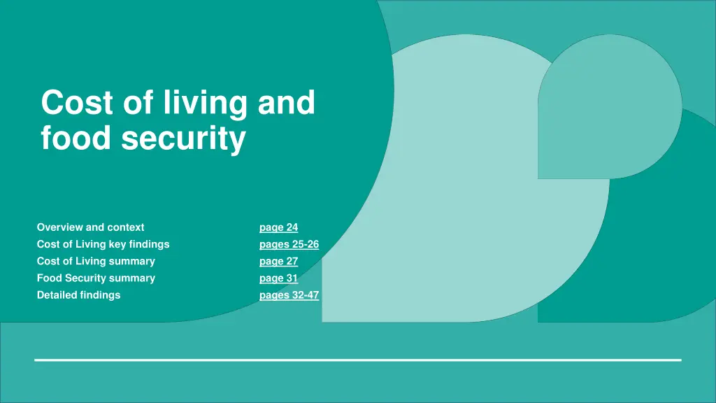 cost of living and food security