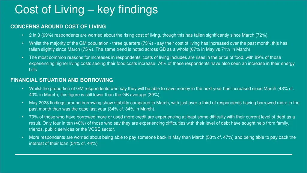 cost of living key findings