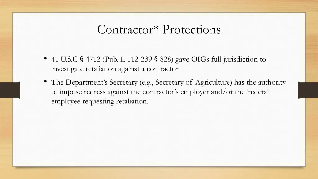 contractor protections