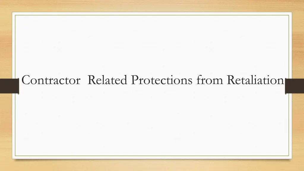 contractor related protections from retaliation