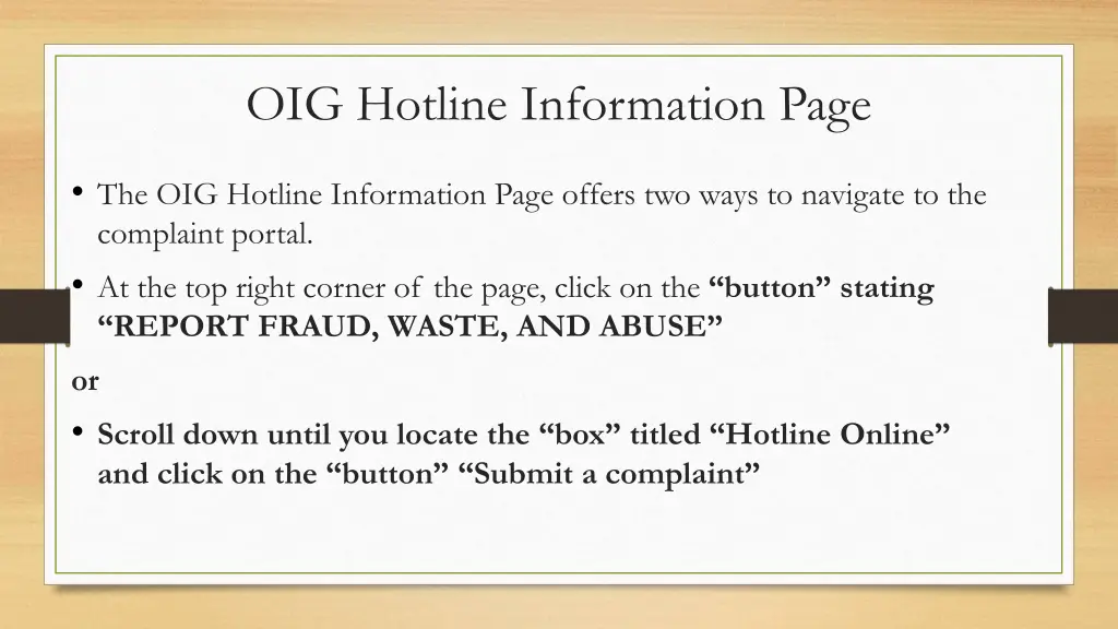 oig hotline information page