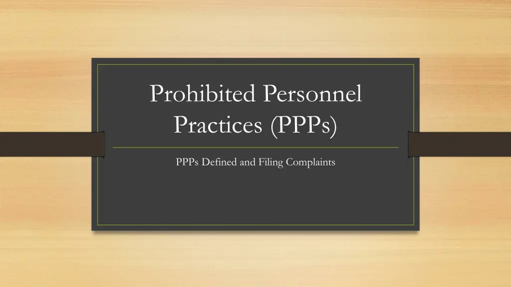 prohibited personnel practices ppps