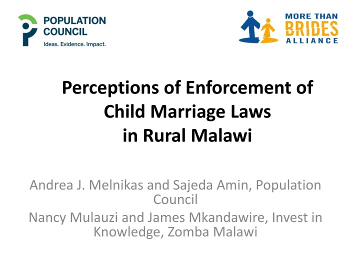 perceptions of enforcement of child marriage laws