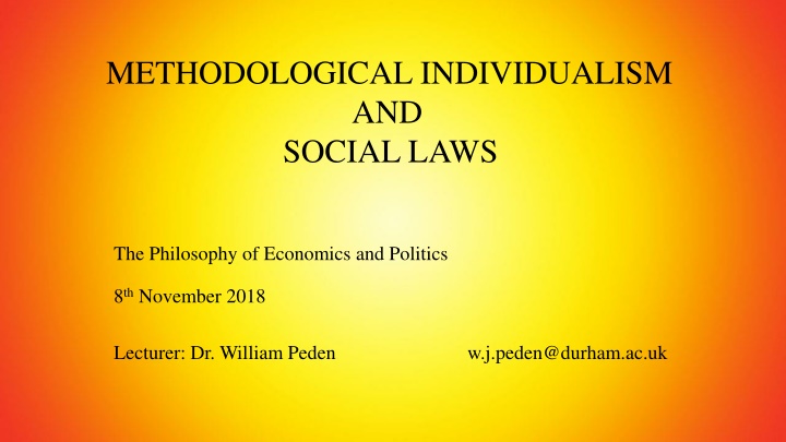 methodological individualism and social laws