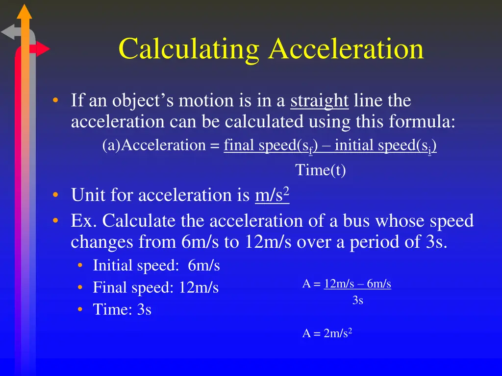 calculating acceleration