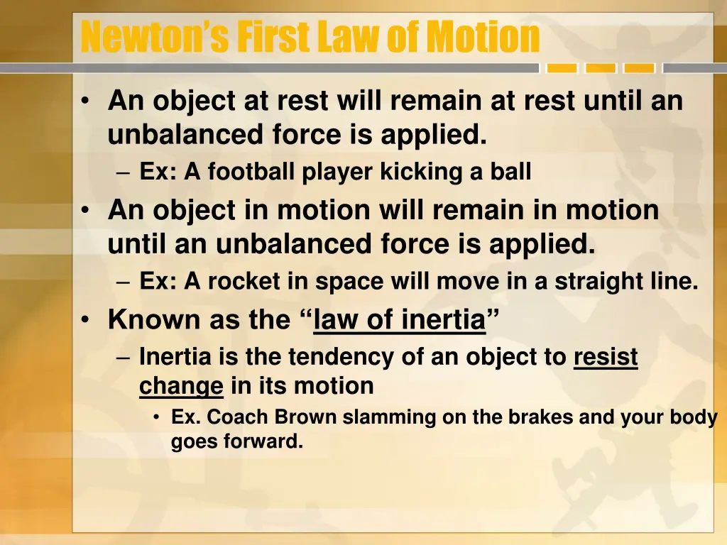 newton s first law of motion