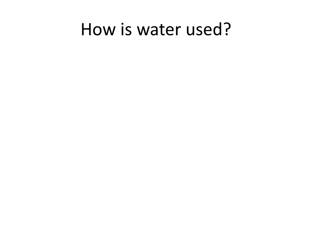 how is water used