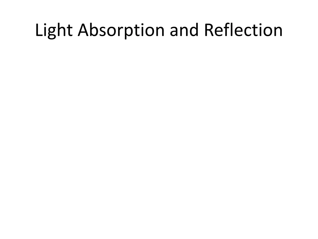 light absorption and reflection