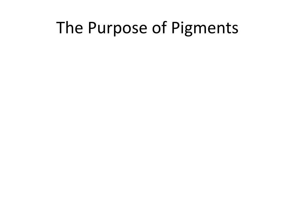 the purpose of pigments