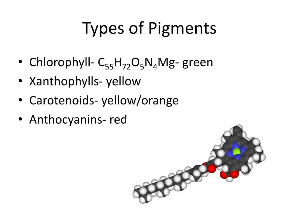 types of pigments