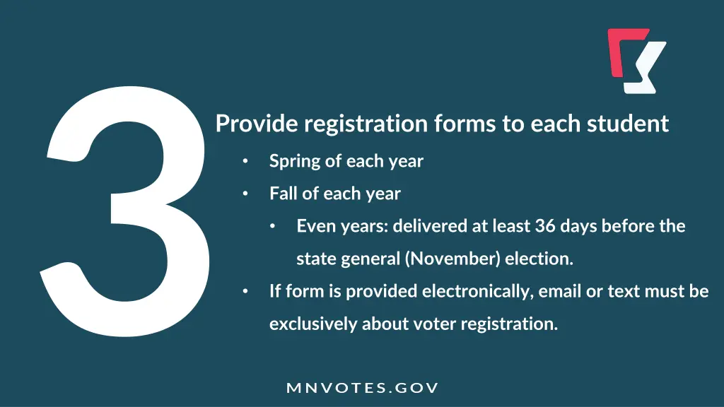 provide registration forms to each student