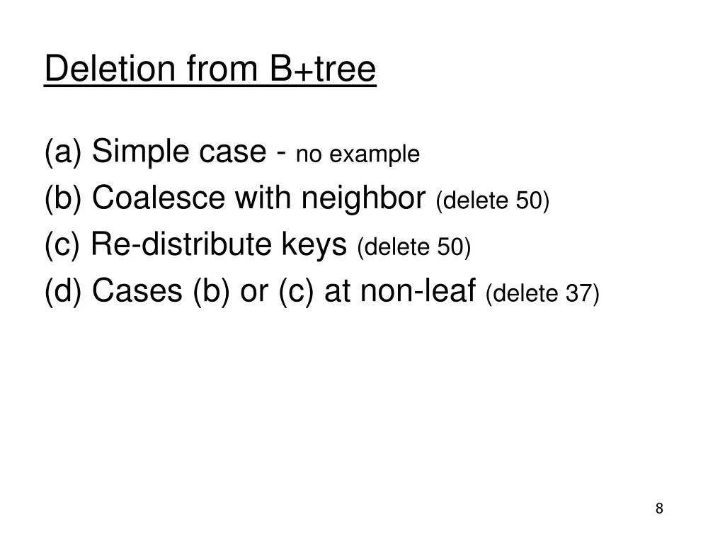 deletion from b tree