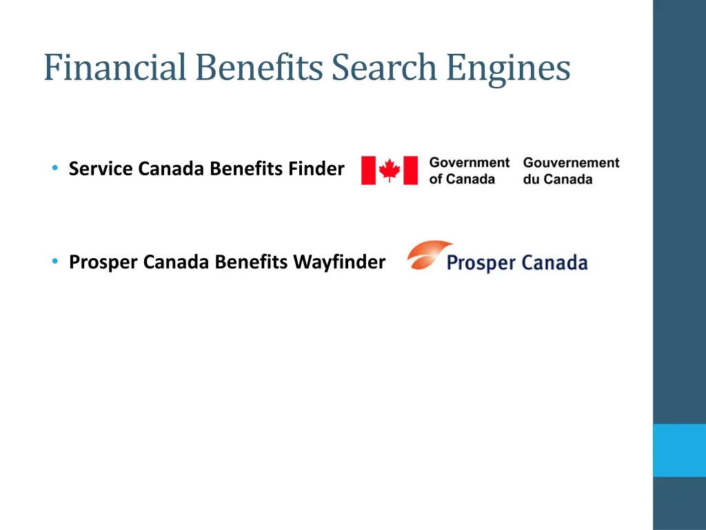 financial benefits search engines